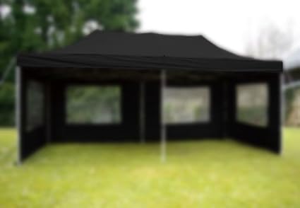 Nexos Pavillondach Ersatzdach Wechseldach für Profi Falt-Pavillon 3x6m - Dachplane 270g/m² PVC-Coating versiegelte Nähte wasserdicht – Farbe: schwarz