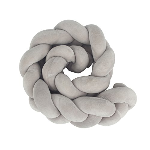 STLY 100 cm Braided Crib Bumper Knot Pillow Knot Cushion Cradle Bumper Nursery Decor Crib Bedding Newborn Gift Decorative Pillow Cot Bumper