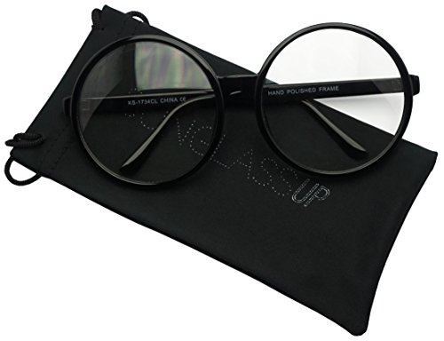 Vintage inspired round super oversized clear lens fashi…