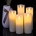 Evenice Flameless LED Candles Flickering pillar Candles Battery Operated Candles Unscented with Timer and Remote Set of 9 Ivory Real Wax Pillar LED Candles with 10-key silicone Remote