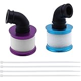 Hobbypark RC Engine Parts Air Filter Aluminum Capped with Element Sponge for Redcat HSP Exceed 1/10 Scale Monster Truck Off Road Buggy Car (2-Pack)
