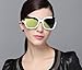 Supertrip Womens Fashion Oversized Round Square Plastic Vintage Cut-Out Flash Mirror Lens Cat Eye Sunglasses Color White/Gold
