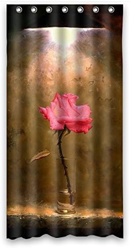 Fybird The Art Painting Flowers Bathroom Curtains Of Polyester Width X Height / 36 X 72 Inches / W H 90 By 180 Cm Decoration Gift For Boys Relatives Her Lover Teens. Anti Bacterial (fabr