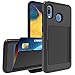Leeyan Galaxy A20 Case, Galaxy A30 Case, Dual Layer Smooth Hard Back Cover Soft Inner Wallet Pocket Credit Card ID Protective Case for Galaxy A20 / Galaxy A30 (Black)