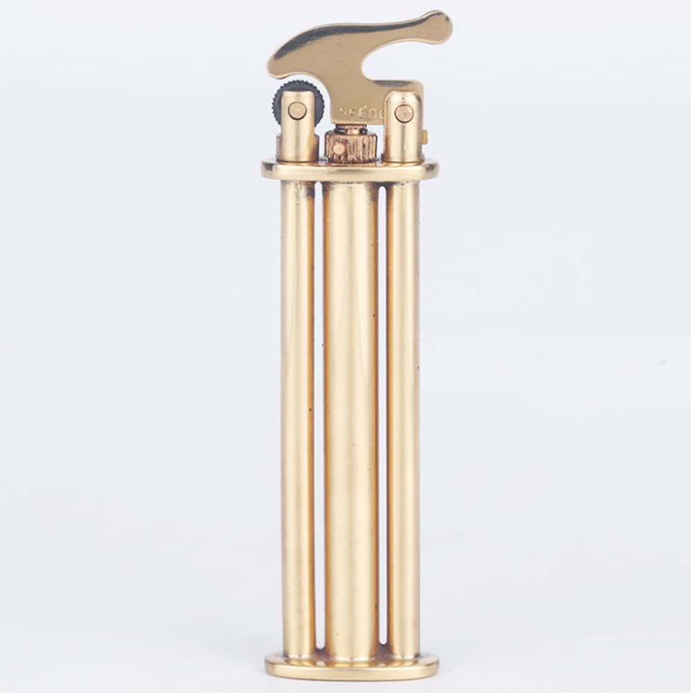 YTMY Brass Lighter Retro Design Butane Lighter Soft Flame Lighter