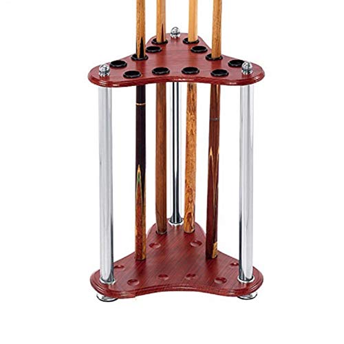 Frjjthchy Waterproof Cue Rack Wood Easy to Assemble Billiard Stick Rack for Home Office (Red) - Thumbnail 4
