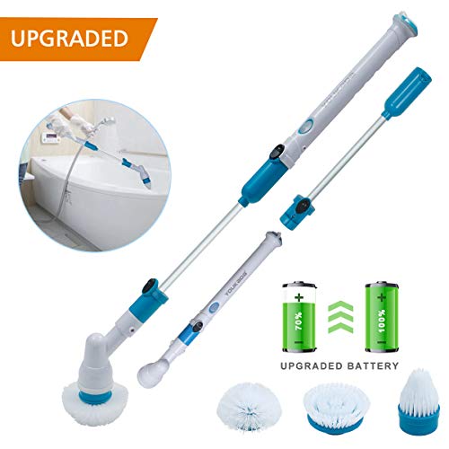 YOUKADA Spin Scrubber | 3 in 1 Electric Cleaning Brush | 360 Cordless Replaceable Brush | Multi-Purpose Power Surface Scrubber for Bathroom Swimming Pool Wall and Floor
