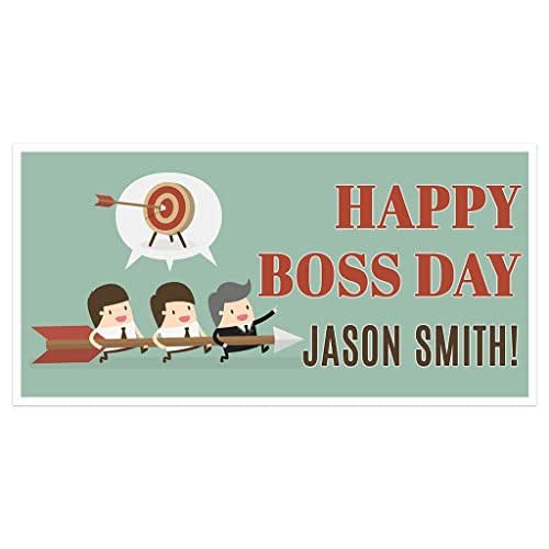 Amazon.com: Happy Boss Day Banner Personalized Party Backdrop ...