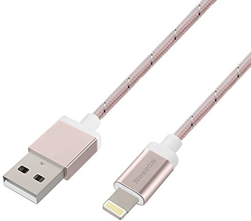 Nekteck USB Cable Charger, [Apple MFi Certified] Nylon Braided Cord 3.3ft/ 1m Compatible with iPhone X/XS Max/ 8 7/ 7Plus 6s / 6/ Plus SE iPad Pro Air 2 Mini 4/3 iPod 5 More – Pink
