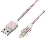 [Apple MFi Certified] Lightning to USB Cable, Nexcon Nylon Braided Charge and Sync Cord 3.3ft / 1m for Apple iPhone 7 6 6S Plus 5S 5C 5 SE iPad Pro Air 2 mini 4/3 iPod 5 iPod Nano and More - Rose Pink