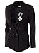 Ed Hardy Women's Long Sleeve Fitted Double Breasted Blazer - Black - Medium