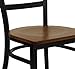 Flash Furniture HERCULES Series Black Ladder Back Metal Restaurant Chair - Cherry Wood Seat