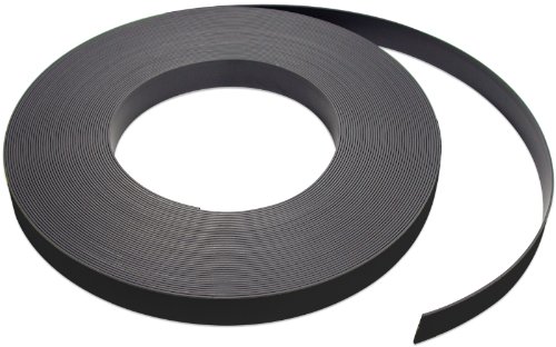 Flexible Magnet Strip with Black Vinyl Coating, 1/32