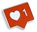Social Media Like Button Heart Enamel Lapel Pin (1 Pin)