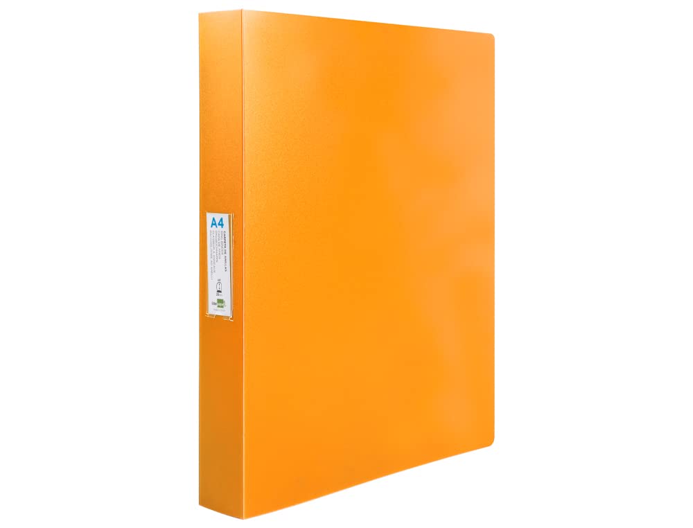 Folder liderpapel 4 rings 25 mm mixed polypropylene din a4 orange fluor opaque