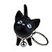 Suppion Cat Kitten Keychain Keyring Bell Toy Lover Key Chain Rings for Handbag (Black)