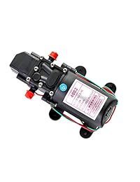 Spires   Bomba de agua dulce de 12 V CC con 2 abrazaderas de manguera, 12 V, bomba de diafragma de imprimación, bomba de pulverización con interruptor de presión 4,5 L minuto 1,2 GPM 110 PSI ajustable para césped de barco marino RV Camper