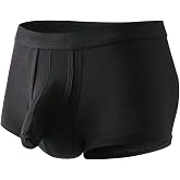 Cerahome Men's Dual Pouch Underwear Short&amp;Long Leg Bulge Boxer Briefs Separated Pouch Modal Trunks (US, Alpha, Large)