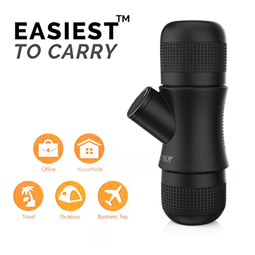 Minipresso KitchenPROP Mini Portable Handheld Espresso Coffee Maker with Carrying Bag-Portable for Home,Office,Travel,Outdoor,BLACK - Thumbnail 4