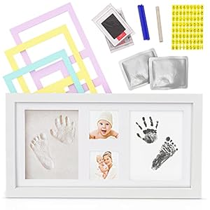Baby Hand and Footprint Kit – Newborn Keepsakes for Baby Boys and Girls – Non-Toxic Ink and Clay Kit with White Photo…