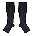 Zipper Compression Socks, Aniwon Open Toe Compression Socks Calf Leg Support Hose Stocking, Black, Large/X-large