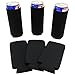 Slim Can Sleeves - Set of 6 Can Neoprene Beverage Coolers (6Pack - Black)