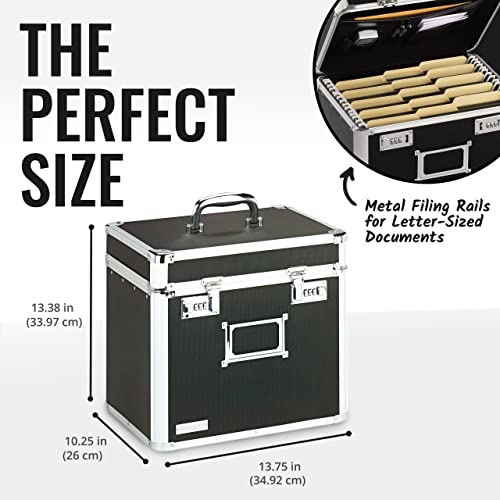 Vaultz Locking File Organizer Box 13.5 x 13.25 x 10.5 Inch Large