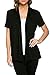 12 Ami Basic Solid Short Sleeve Open Front Cardigan Black 3X