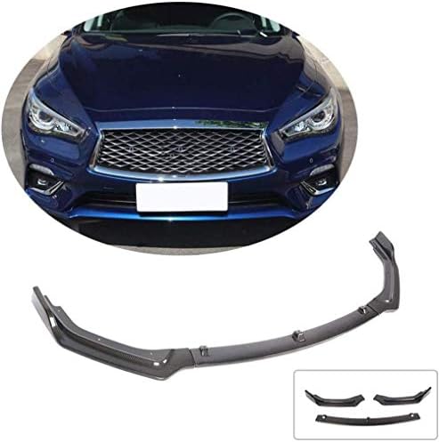 Front Bumper Lip Fit For Infiniti Q50 Base Sedan Splitter Fiber 3pcs Carbon 19 Chin 驚きの価格が実現 18 Spoiler