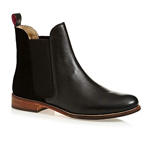 Joules Womens Westbourne Leather Chelsea Boots Black Velvet