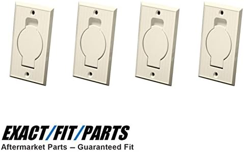 EFPCentral Vacuum Inlet Valves | Works with Beam Central Vac | Low Voltage Applications | Easy Installation | 1.5" Inlet Valve | 2 Inner-Port Electrical Contacts | Almond Beige Round Door | 4 Pack