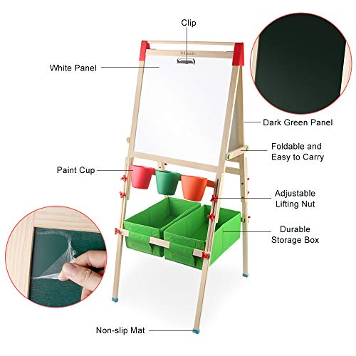 2 Arkmiido+Double+Sided+Whiteboard+Chalkboard+Accessories