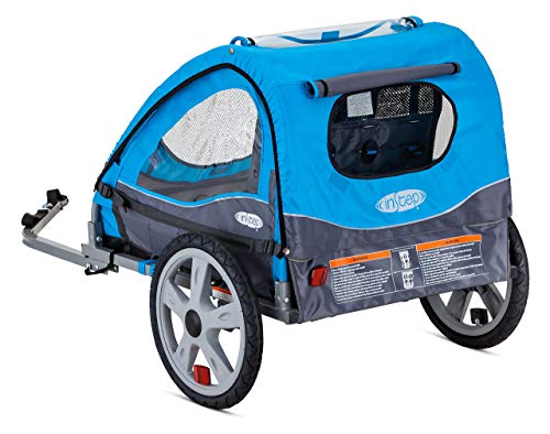 InStep Take 2 Kids/Child Bicycle Tow Behind Trailer, Blue Foldable 2 Passengers (Renewed)