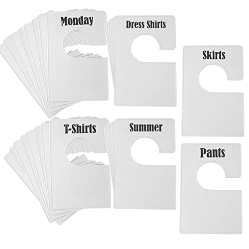 DMLNN 20 Pack White Clothing Rack Size Dividers Plus 90 Labels (1 Inch