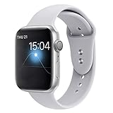 YOUKEX Sport Band Compatible with Apple Watch 38mm/40mm, Soft Silicone Strap Wristbands Replacement for iWatch Series 4/3/2/1 Women Men, (Light Gray S/M)
