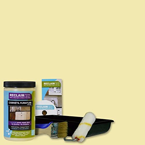 RECLAIM RC25 Cabinet or Furniture Restoration Paint Kit/Now You Can Reclaim Almost Any Surface with this Combination Primer/Finish/Sealer, No Stripping, No Sanding &amp; No Priming, 32 oz, Buttercream