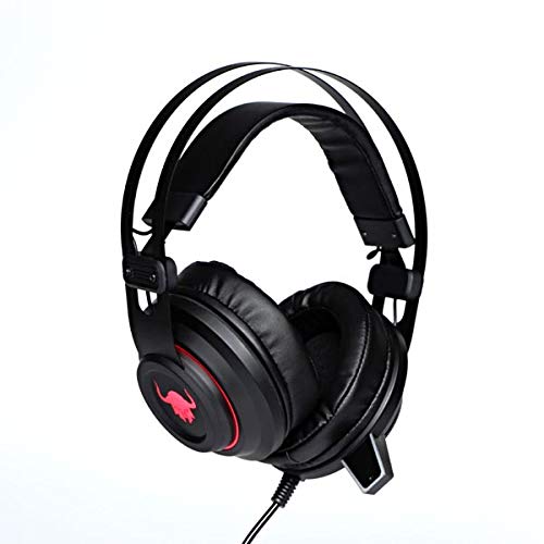 Red Fighter H3 QMRDM03RGR00 Illuminated Gaming Headset with Built-in Microphone, Volume Control, 2.0 Stereo, 3.5 mm Jack, USB, Black/Red