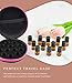 12 Pack Mini Roller Bottles Case, Hard Round Carrying Case Bag with Dram Amber Roller Bottles, Glass Bottle Bundle Essential Oils Case, Perfect for Roller and Standar Bottles 2ml