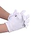 Wolfride 15 Pairs White Cotton Gloves for Cosmetic Moisturizing and Coin Jewelry Silver Inspection, Protective Gloves Small Size