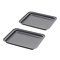 Baking Sheet Set of 2, SS&CC Profession 8 Inch Nonstick Sheet Pan Set, Dishwasher Safe, Organic Environmental Friendly Premium Coating, Carbon Steel Half Toaster Oven Pan Tray Replacement