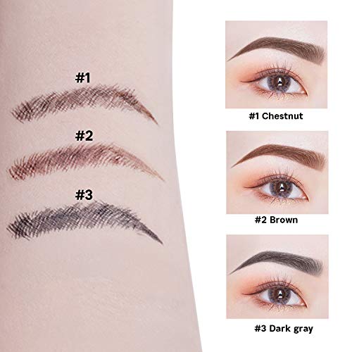 Eyebrow Tattoo Pen, 3PCS Microblading Eyebrow Pencil with a Micro-Fork Tip Applicator Long Lasting, Waterproof, Smudge Proof For Fuller Natural Looking Brows