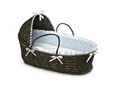 Hooded Baby Moses Basket with Liner, Sheet, and Pad