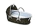 Badger Basket Moses Basket with Hood and Bedding, Espresso/Blue Gingham