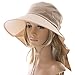 Ls Lady Womens Summer Flap Cover Cap Cotton Anti-UV UPF 50+ Sun Shade Hat with Bow. Adjustable Hat (One Size,0 Beige)