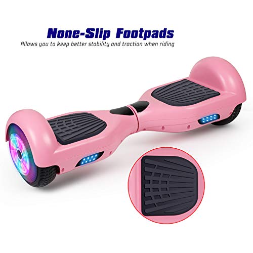 Felimoda 6.5 Inch Hoverboard LED Wheels Lights, self Balancing Scooter Dual Motors UL Certified Hover Board w/Self Balancing Mode(Pink) - Thumbnail 3