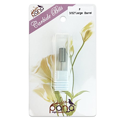 Pana 3/32" Safety Nail Carbide Bit - Silver Large Barrel Head (Grit: Fine - F) for Electric Dremel Drill Machine