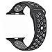 Apple Watch Band,Soft Silicone Sport Replacement Strap for Apple iWatch Series 1 2 3 Sport & Edition (Black/Gray 42mm M/L)