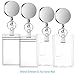 Selizo 2 Packs Metal Retractable Badge Reels with Hard Plastic ID Badge Holders Heavy Duty Keycard Holder with Key Chain Belt Clip