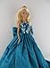 A Teal Green Satin Gown with Sequined Top Made to Fit the Barbie Doll