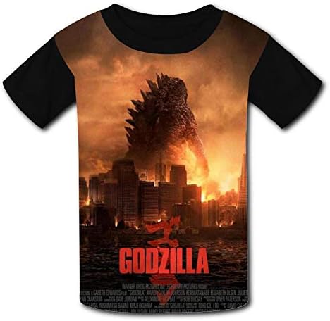 QUANSHI23 Youth 3D Pattern Printed Godzilla Short Sleeve T-Shirts Kids Casual Graphics Tees